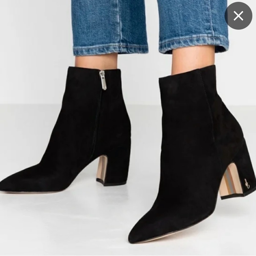 Sam Edelman suede Hilty ankle boots size 7. Block heel, pointed toe. GUC